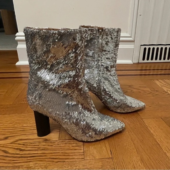 IRO Shoes - IRO Silver Sequin Heeled Boots